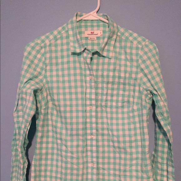 Vineyard Vines Mint Gingham Button Down - Picture 2 of 4